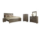 Juararo  Panel Bed With Mirrored Dresser, Chest And Nightstand