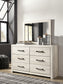 Cambeck  Panel Bed With 4 Storage Drawers With Mirrored Dresser, Chest And 2 Nightstands