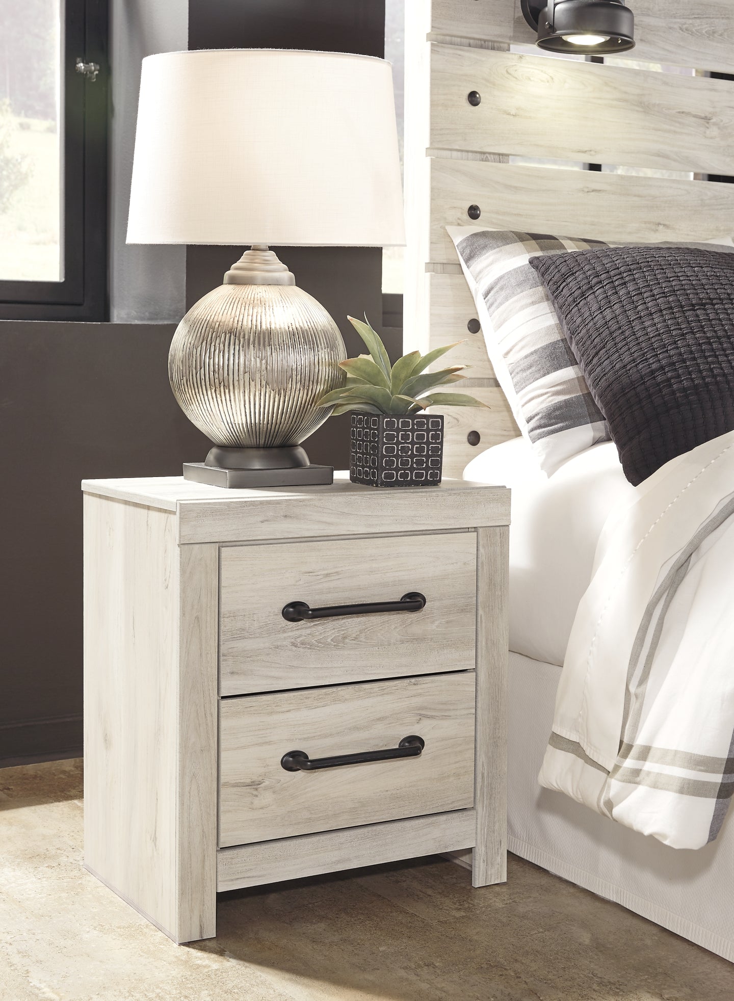 Cambeck  Panel Bed With 4 Storage Drawers With Mirrored Dresser, Chest And 2 Nightstands