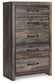 Drystan /California King Bookcase Headboard With Mirrored Dresser And Chest