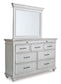 Kanwyn  Panel Bed With Mirrored Dresser, Chest And 2 Nightstands