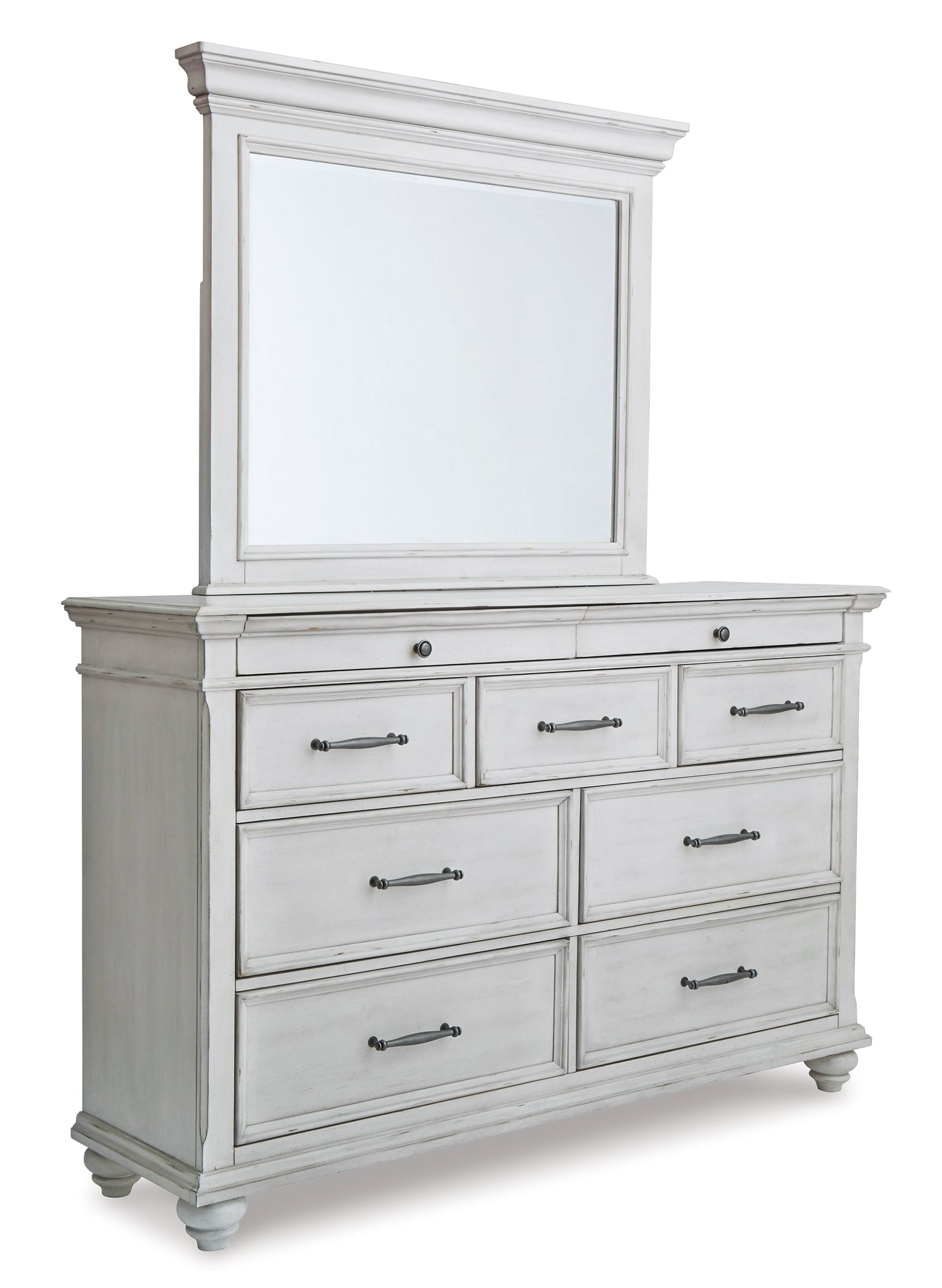 Kanwyn  Panel Bed With Mirrored Dresser, Chest And Nightstand