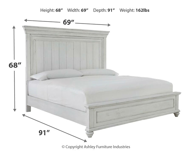 Kanwyn  Panel Bed With Mirrored Dresser And 2 Nightstands