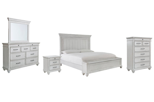 Kanwyn  Panel Bed With Storage With Mirrored Dresser, Chest And Nightstand