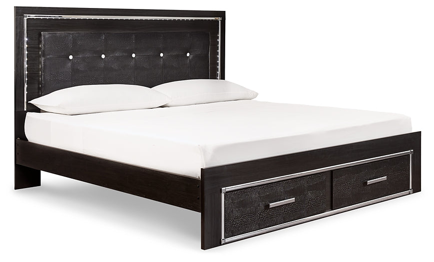 Kaydell  Panel Bed With Storage With Dresser