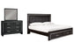 Kaydell  Panel Bed With Storage With Mirrored Dresser