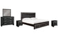 Kaydell  Panel Bed With Storage With Mirrored Dresser And 2 Nightstands