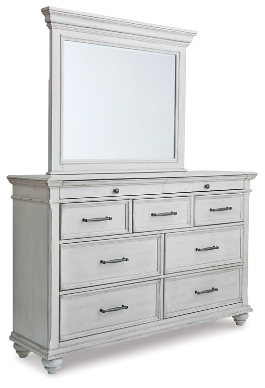 Kanwyn  Panel Bed With Mirrored Dresser