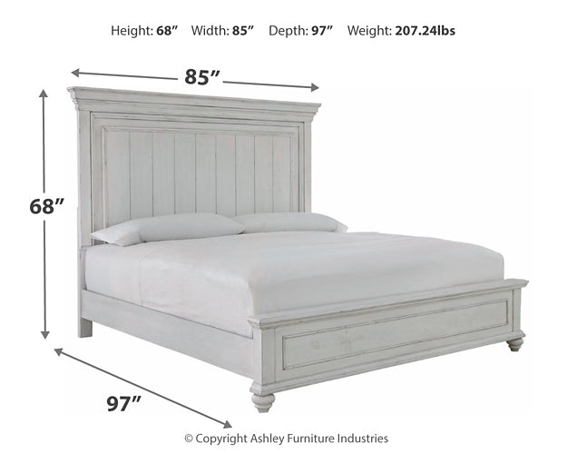 Kanwyn  Panel Bed With Mirrored Dresser