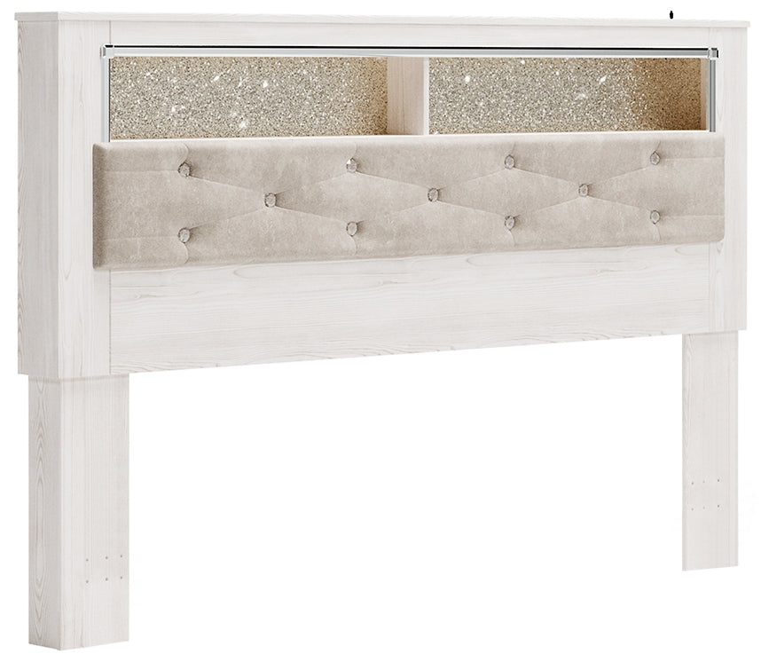 Altyra  Bookcase Headboard With Mirrored Dresser, Chest And 2 Nightstands