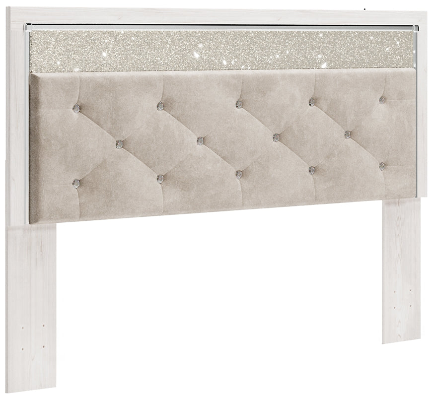 Altyra  Panel Headboard With Mirrored Dresser And 2 Nightstands