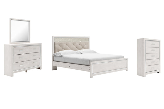 Altyra  Panel Bed With Mirrored Dresser And Chest