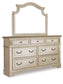 Realyn California  Upholstered Bed With Mirrored Dresser