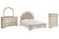 Realyn  Upholstered Bed With Mirrored Dresser And Chest