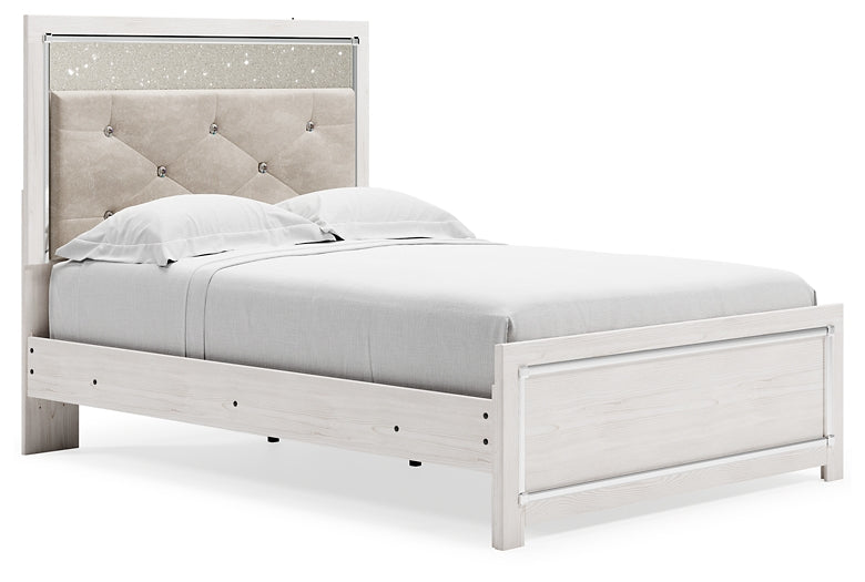 Altyra  Panel Bed With Mirrored Dresser And Chest