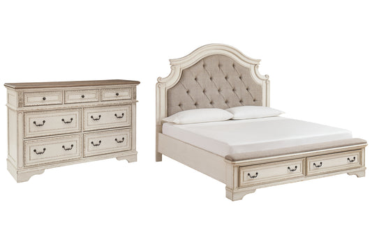 Realyn  Upholstered Bed With Dresser