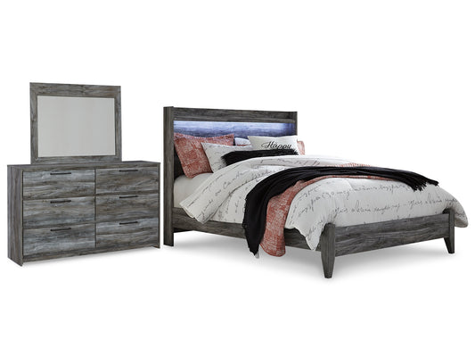 Baystorm  Panel Bed With Mirrored Dresser