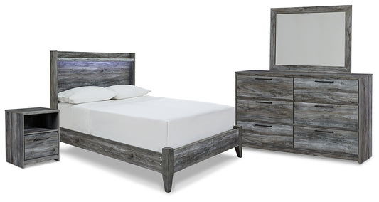 Baystorm  Panel Bed With Mirrored Dresser And Nightstand