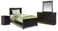 Maribel  Panel Bed With Mirrored Dresser And Nightstand