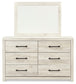 Cambeck  Panel Bed With 2 Storage Drawers With Mirrored Dresser And Nightstand