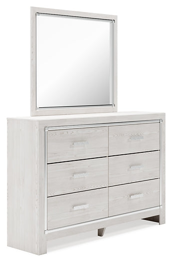 Altyra  Upholstered Storage Bed With Mirrored Dresser And Nightstand