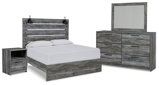 Baystorm  Panel Bed With Mirrored Dresser And Nightstand