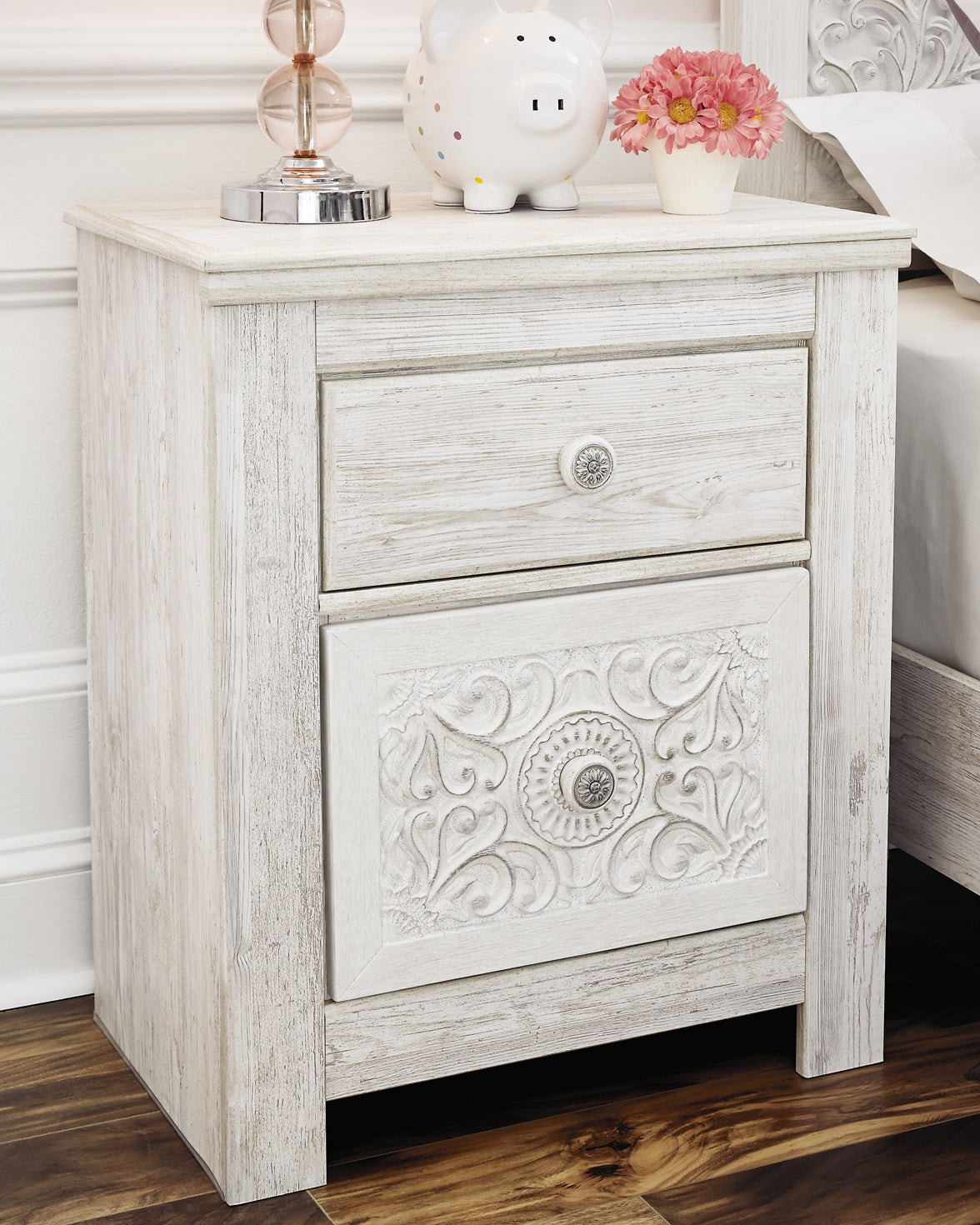 Paxberry  Panel Bed With Mirrored Dresser And Nightstand