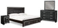 Kaydell  Upholstered Panel Bed With Mirrored Dresser And Nightstand