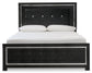 Kaydell  Upholstered Panel Bed With Mirrored Dresser And Nightstand