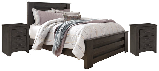 Brinxton  Panel Bed With 2 Nightstands