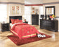 Huey Vineyard  Sleigh Headboard With Mirrored Dresser, Chest And 2 Nightstands