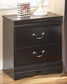 Huey Vineyard  Sleigh Headboard With Mirrored Dresser And 2 Nightstands