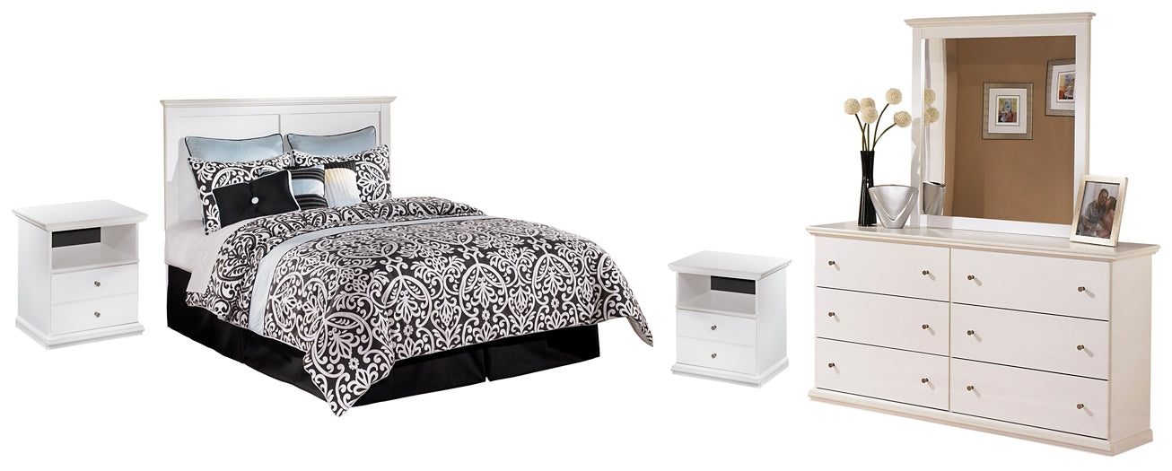 Bostwick Shoals / Panel Headboard With Mirrored Dresser And 2 Nightstands