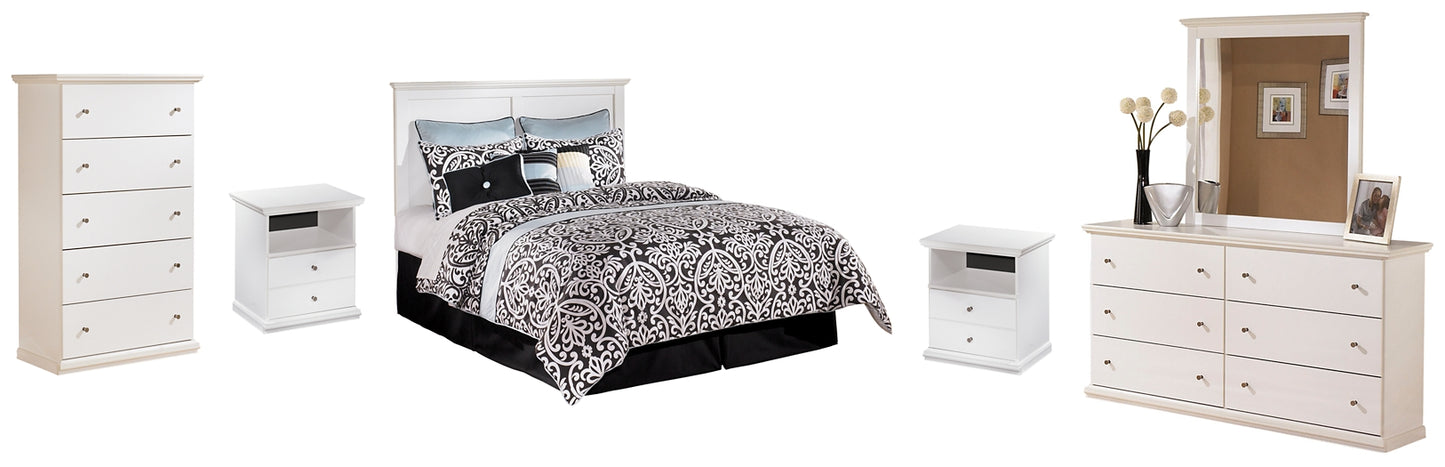 Bostwick Shoals / Panel Headboard With Mirrored Dresser, Chest And 2 Nightstands