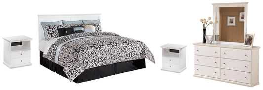 Bostwick Shoals /California King Panel Headboard With Mirrored Dresser And 2 Nightstands