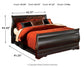 Huey Vineyard  Sleigh Bed With Mirrored Dresser