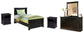 Maribel  Panel Bed With Mirrored Dresser And 2 Nightstands