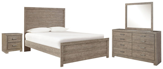 Culverbach  Panel Bed With Mirrored Dresser And 2 Nightstands