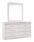 Anarasia  Sleigh Headboard With Mirrored Dresser