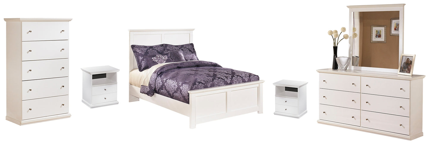 Bostwick Shoals  Panel Bed With Mirrored Dresser, Chest And Nightstand