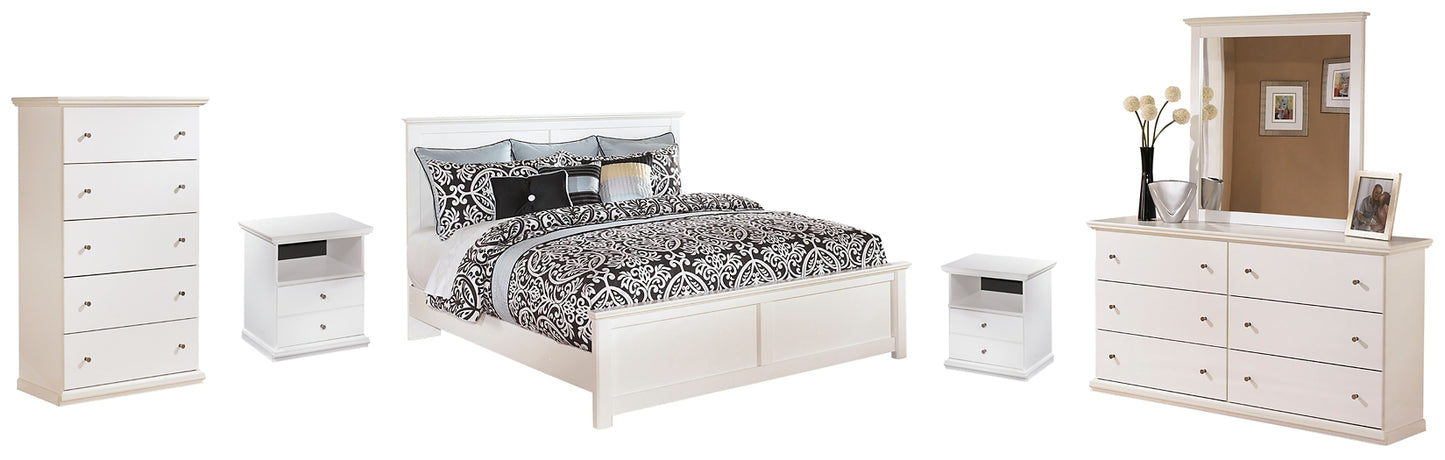 Bostwick Shoals  Panel Bed With Mirrored Dresser, Chest And Nightstand