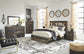 Drystan / Bookcase Headboard With Mirrored Dresser, Chest And 2 Nightstands