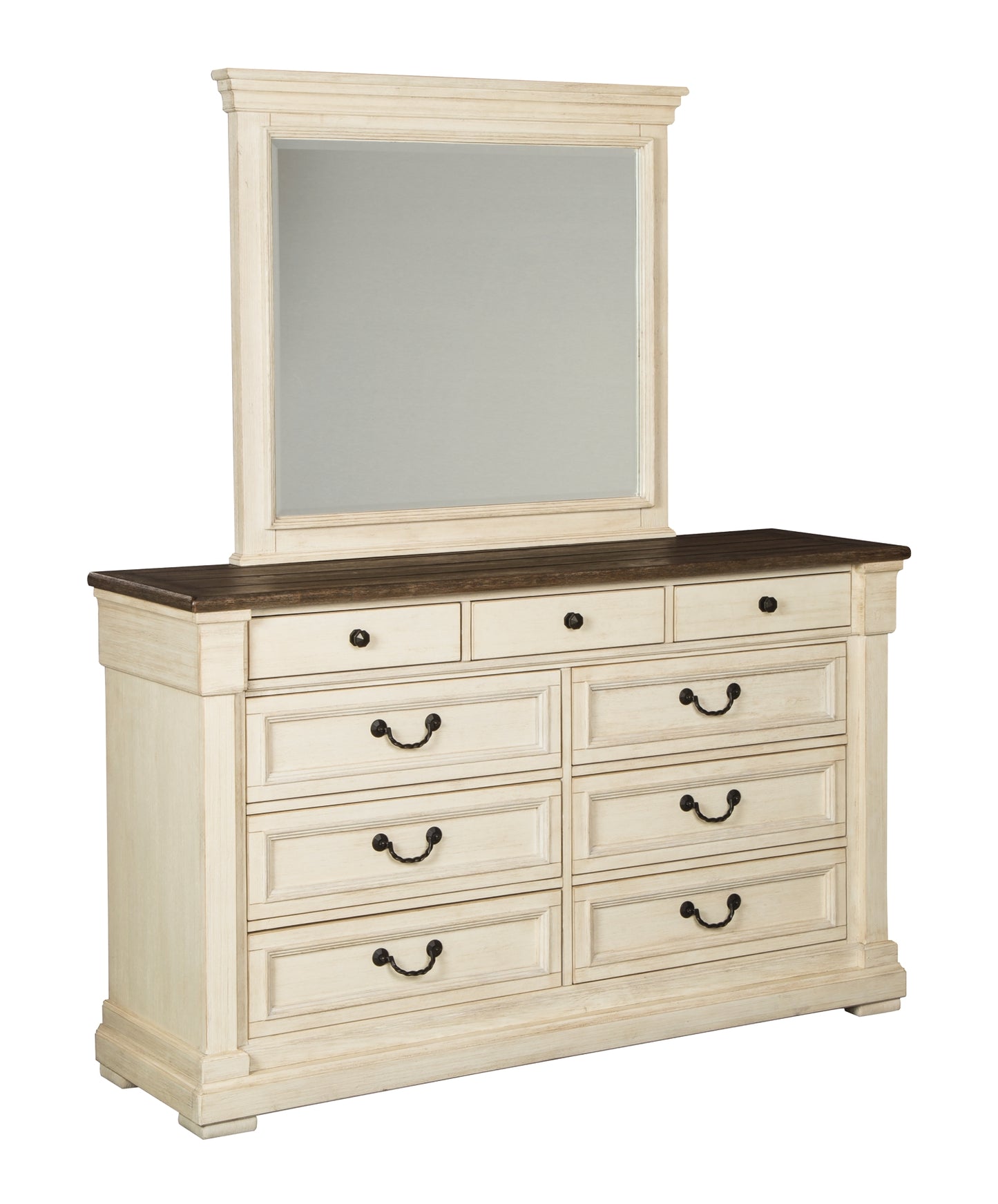 Bolanburg  Panel Bed With Mirrored Dresser, Chest And 2 Nightstands