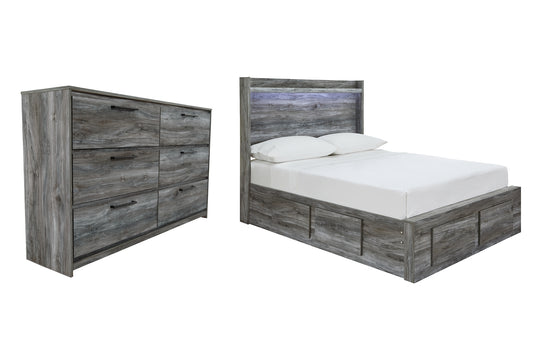 Baystorm  Panel Bed With 4 Storage Drawers With Dresser