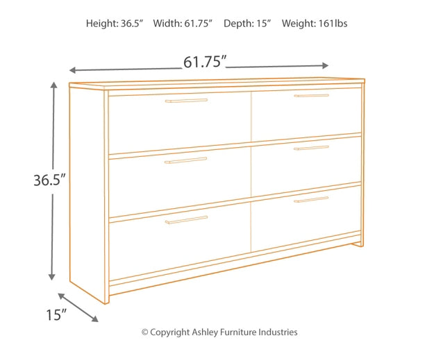 Baystorm  Panel Bed With 4 Storage Drawers With Dresser