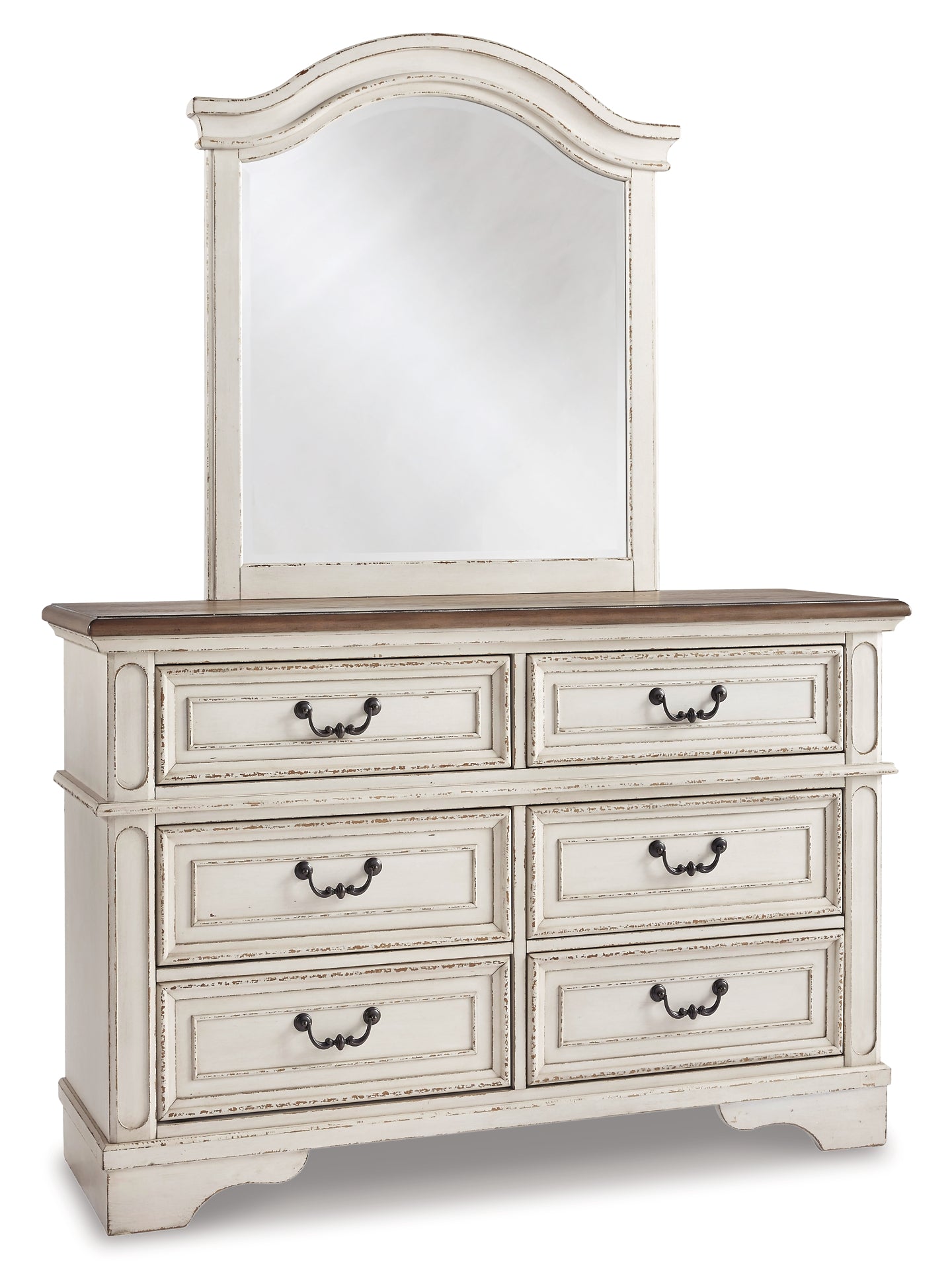 Realyn  Panel Bed With Mirrored Dresser