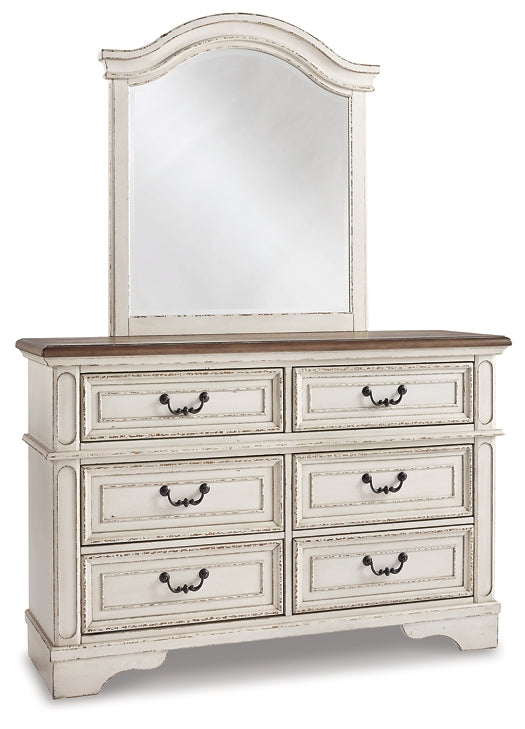 Realyn  Panel Bed With Mirrored Dresser And Chest