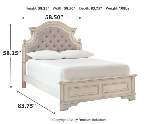 Realyn  Panel Bed With Mirrored Dresser And Chest