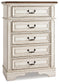 Realyn  Panel Bed With Mirrored Dresser And Chest