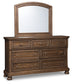 Flynnter California  Panel Bed With 2 Storage Drawers With Mirrored Dresser, Chest And Nightstand